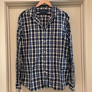 INDIAN TERRAIN Mens Plaid 100% Cotton Button Down Shirt size L Slim Fit